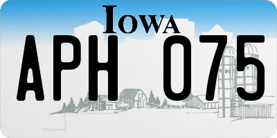 IA license plate APH075