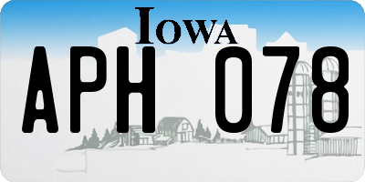 IA license plate APH078