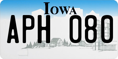 IA license plate APH080