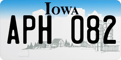 IA license plate APH082