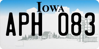 IA license plate APH083