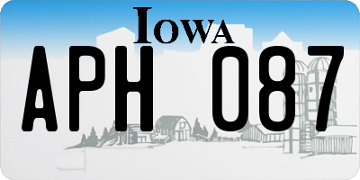 IA license plate APH087