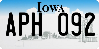 IA license plate APH092