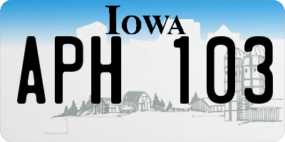 IA license plate APH103