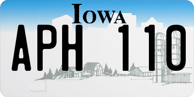 IA license plate APH110