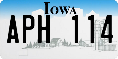 IA license plate APH114