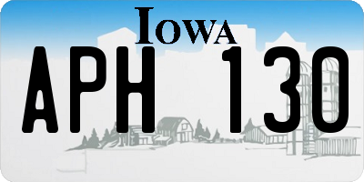 IA license plate APH130