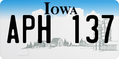 IA license plate APH137