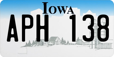 IA license plate APH138