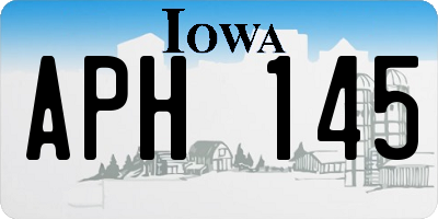 IA license plate APH145