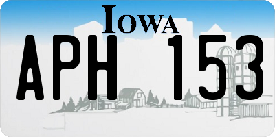 IA license plate APH153