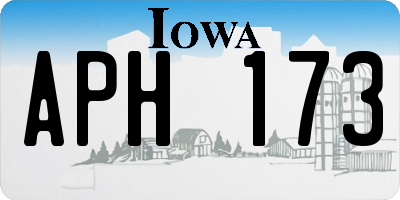 IA license plate APH173