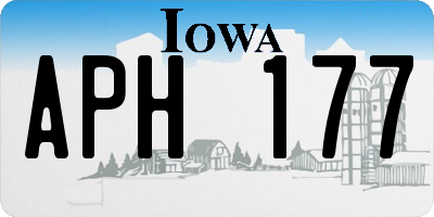 IA license plate APH177