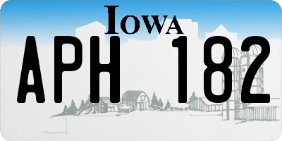 IA license plate APH182