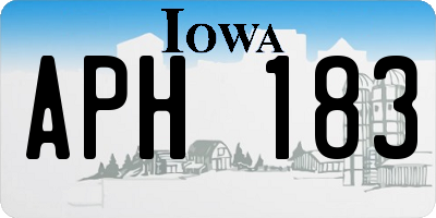 IA license plate APH183