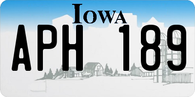 IA license plate APH189