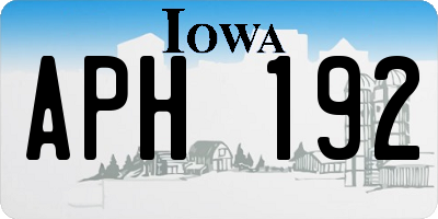 IA license plate APH192