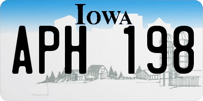 IA license plate APH198