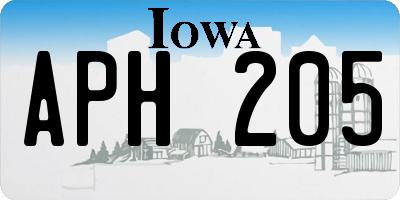 IA license plate APH205