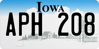 IA license plate APH208