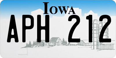 IA license plate APH212