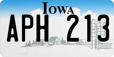 IA license plate APH213
