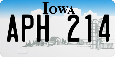 IA license plate APH214