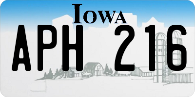 IA license plate APH216
