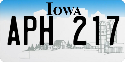 IA license plate APH217
