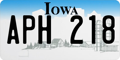 IA license plate APH218