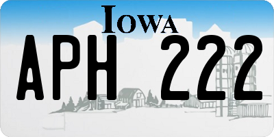 IA license plate APH222