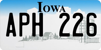 IA license plate APH226