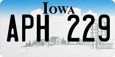 IA license plate APH229