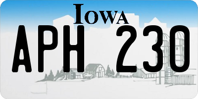 IA license plate APH230