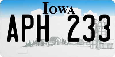 IA license plate APH233