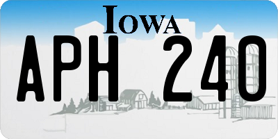 IA license plate APH240