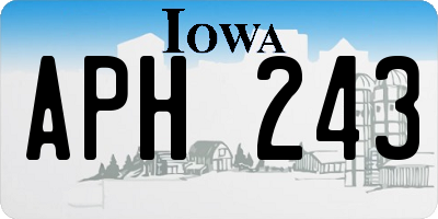 IA license plate APH243