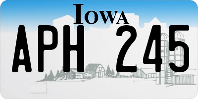 IA license plate APH245