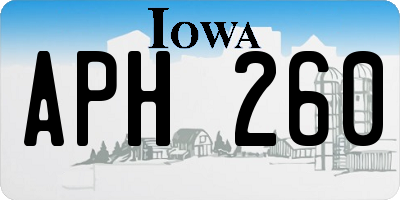 IA license plate APH260