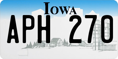 IA license plate APH270