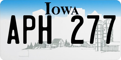 IA license plate APH277