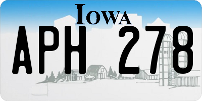 IA license plate APH278