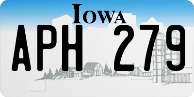 IA license plate APH279