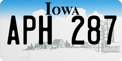 IA license plate APH287