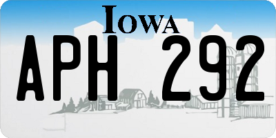 IA license plate APH292
