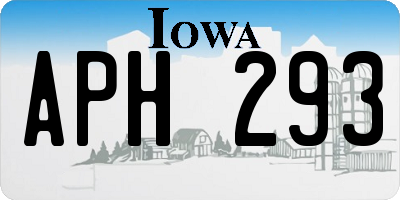 IA license plate APH293