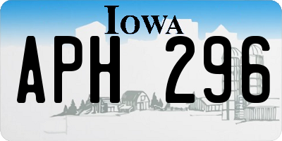 IA license plate APH296