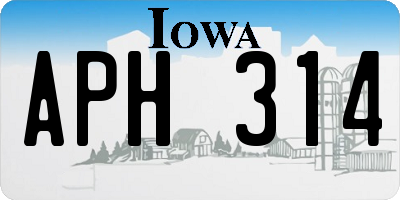 IA license plate APH314