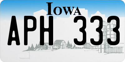 IA license plate APH333