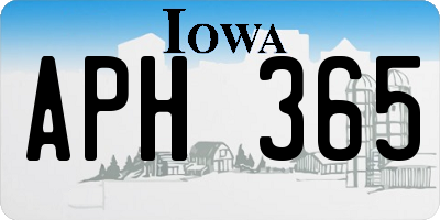 IA license plate APH365